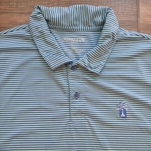 Bonobos Polo Mens 2XL XXL Blue Striped Golf Shirt Performance Stretch Flex‎